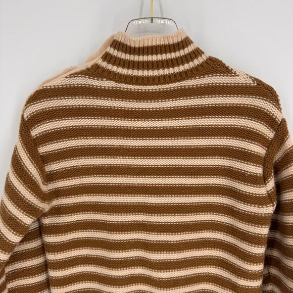 J. Crew Cable-Knit Mockneck Pullover in Stripe with Jewel Buttons Size Small - Picture 6 of 6